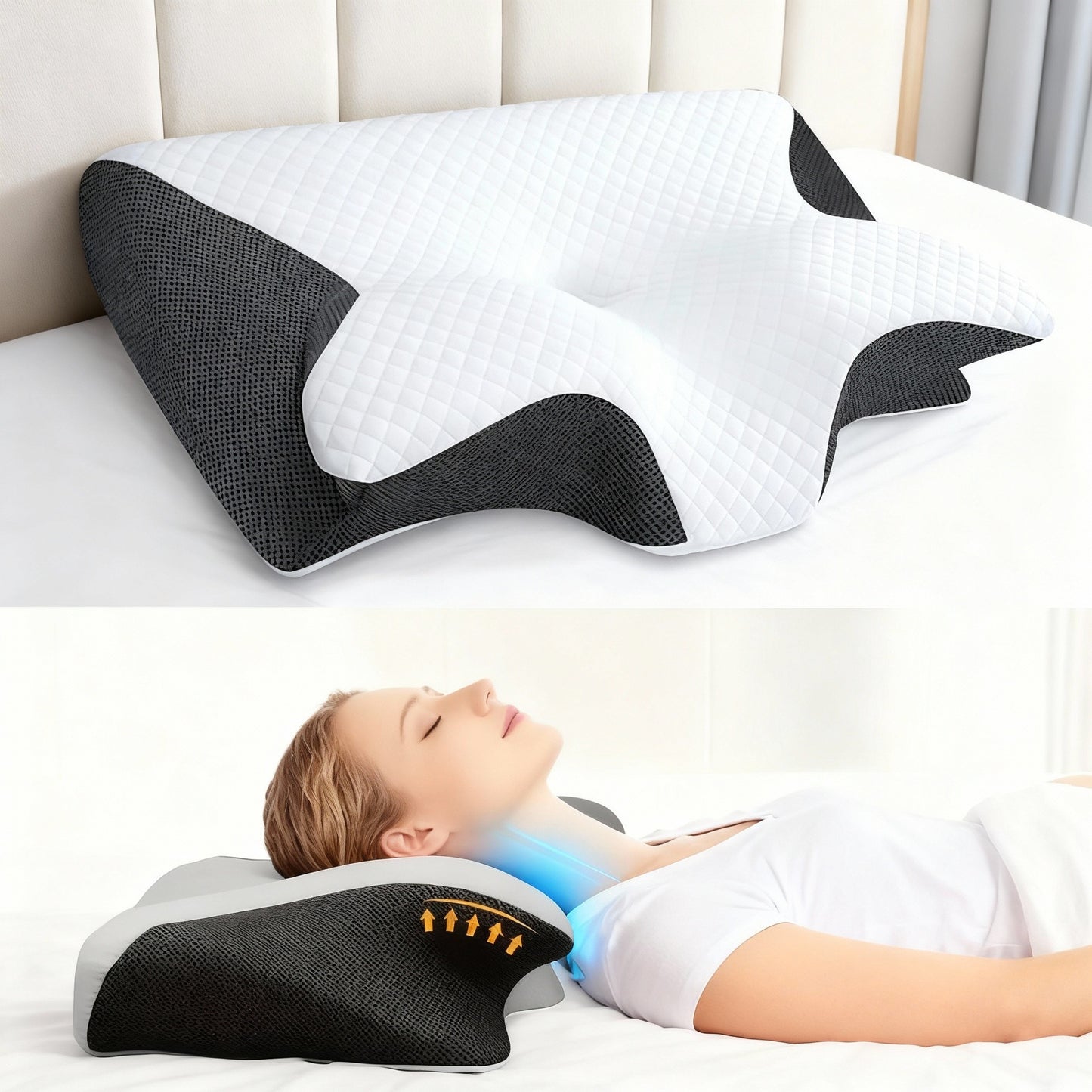 Poduszka Ortopedyczna na Ból Szyi i Pleców – LionCave™ Butterfly Comfort